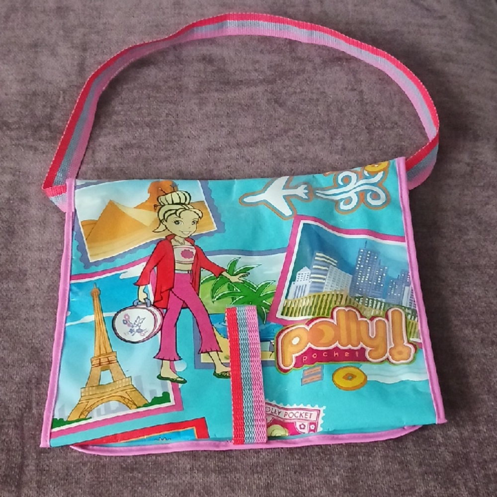 Polly Pocket Turquoise Travel Print Crossbody Bag